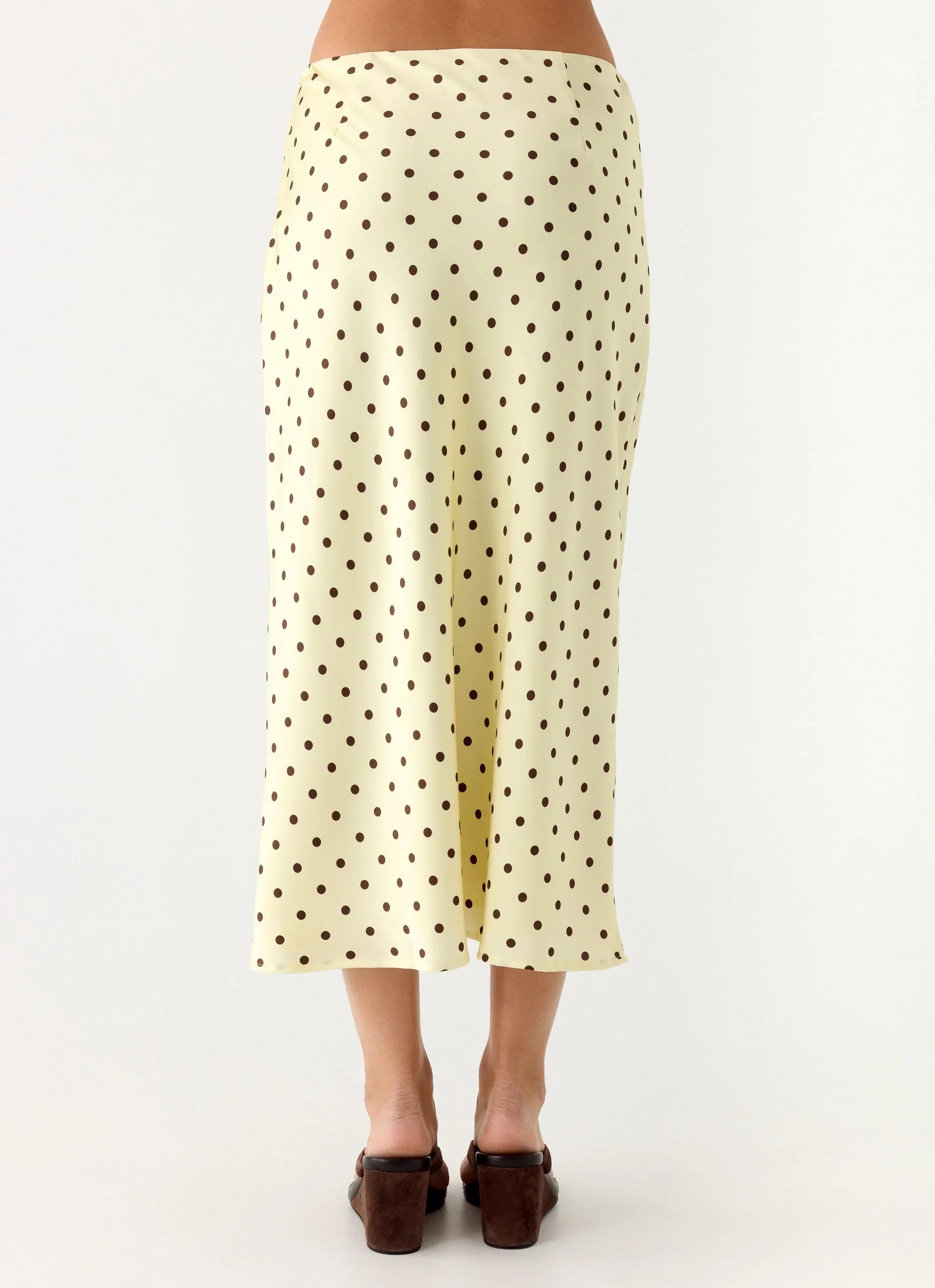 Breanne Midi Skirt Yellow Polka Dot