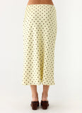 Breanne Midi Skirt Yellow Polka Dot