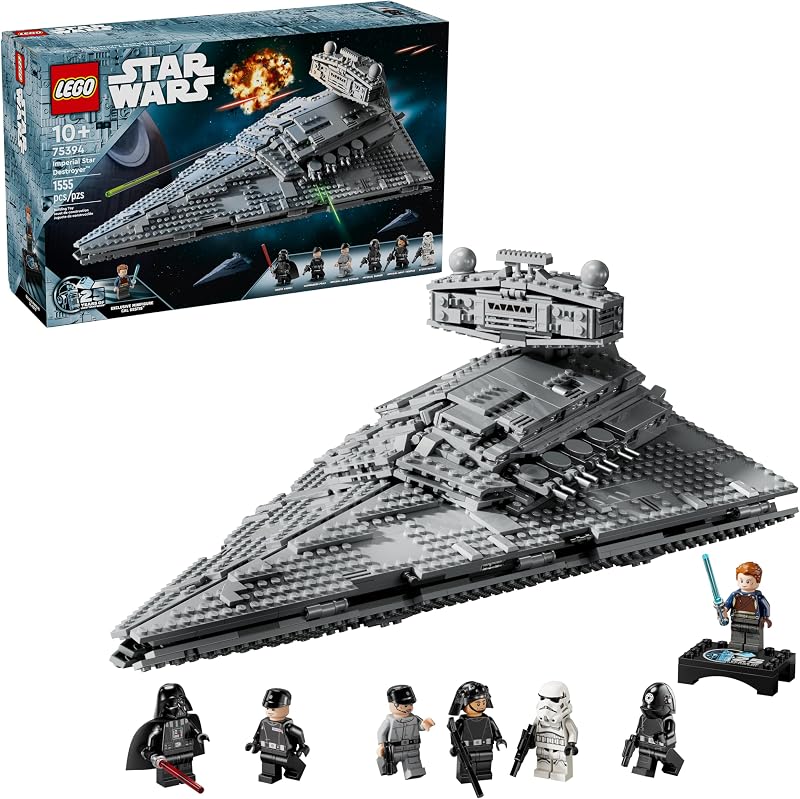 LEGO Star Wars Imperial Star Destroyer Building Toy Build Display Set for Boys Girls Ages 10 Gift for Birthdays Star Wars Darth Vader 6 Minifigure Toys 75394