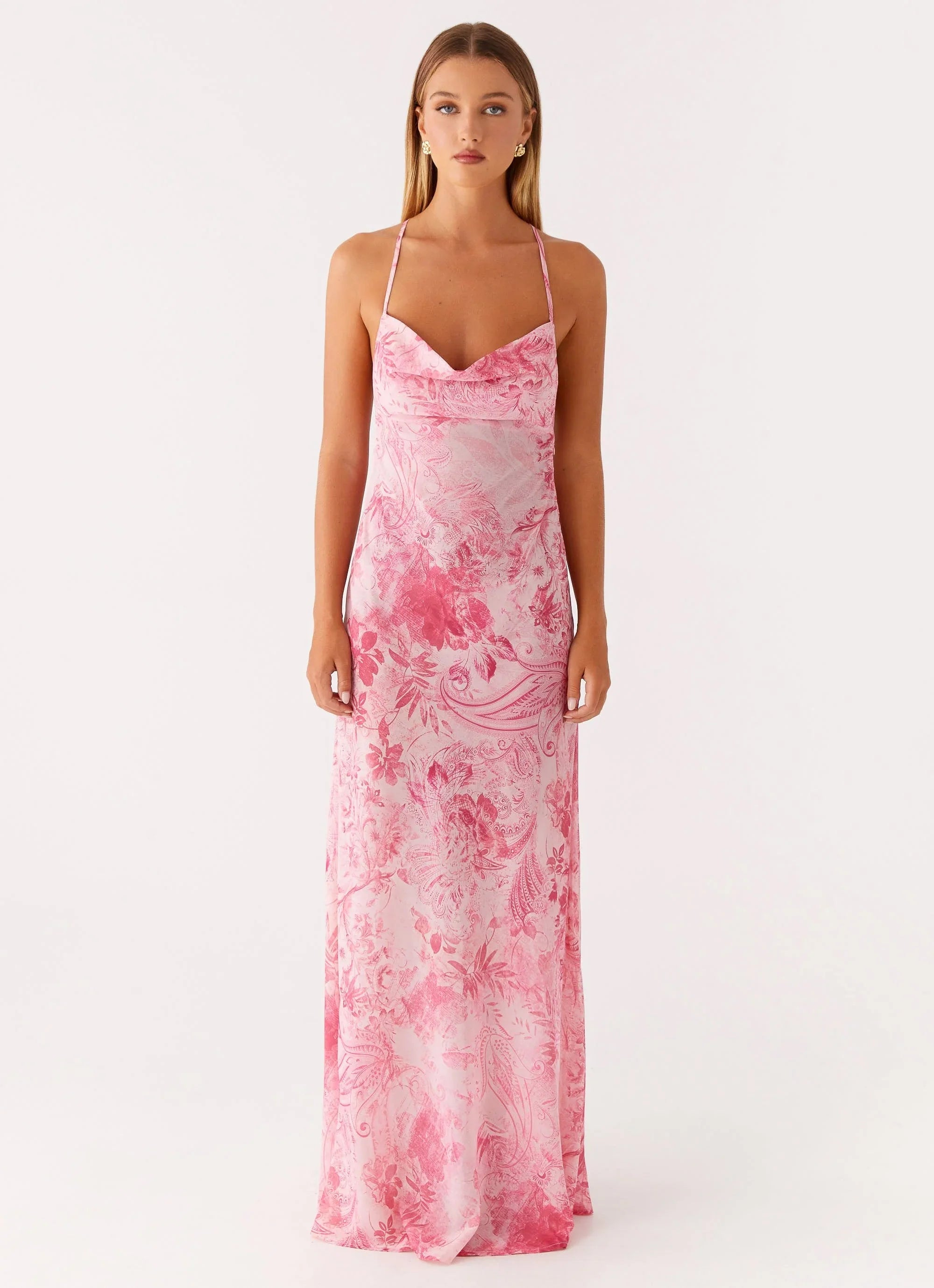 Tara Maxi Dress Pink Print