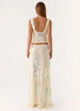 Erinah Sequin Maxi Skirt Yellow