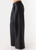 Samuel Low Rise Faux Leather Pants Black