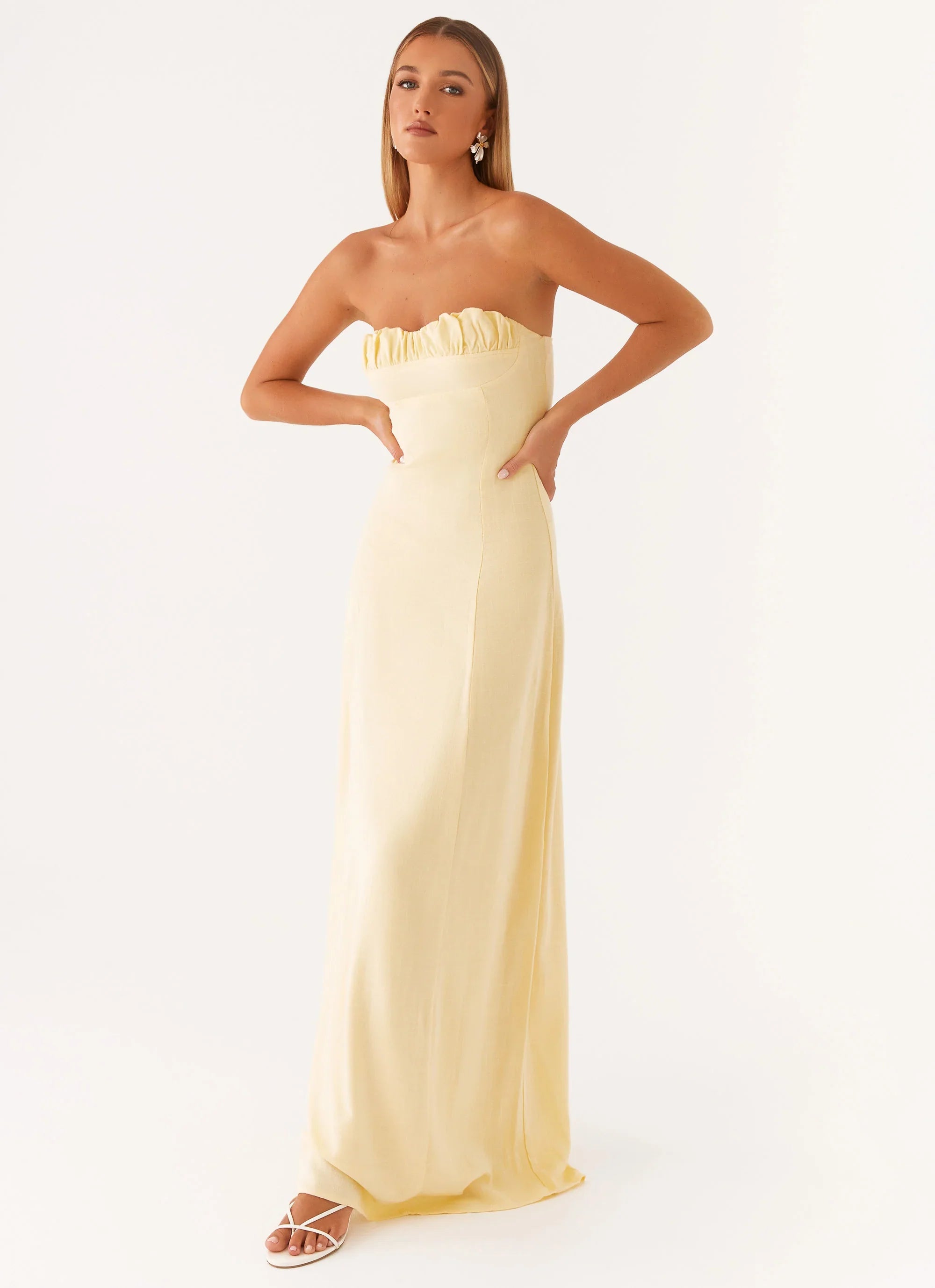 Tayla Linen Maxi Dress Yellow