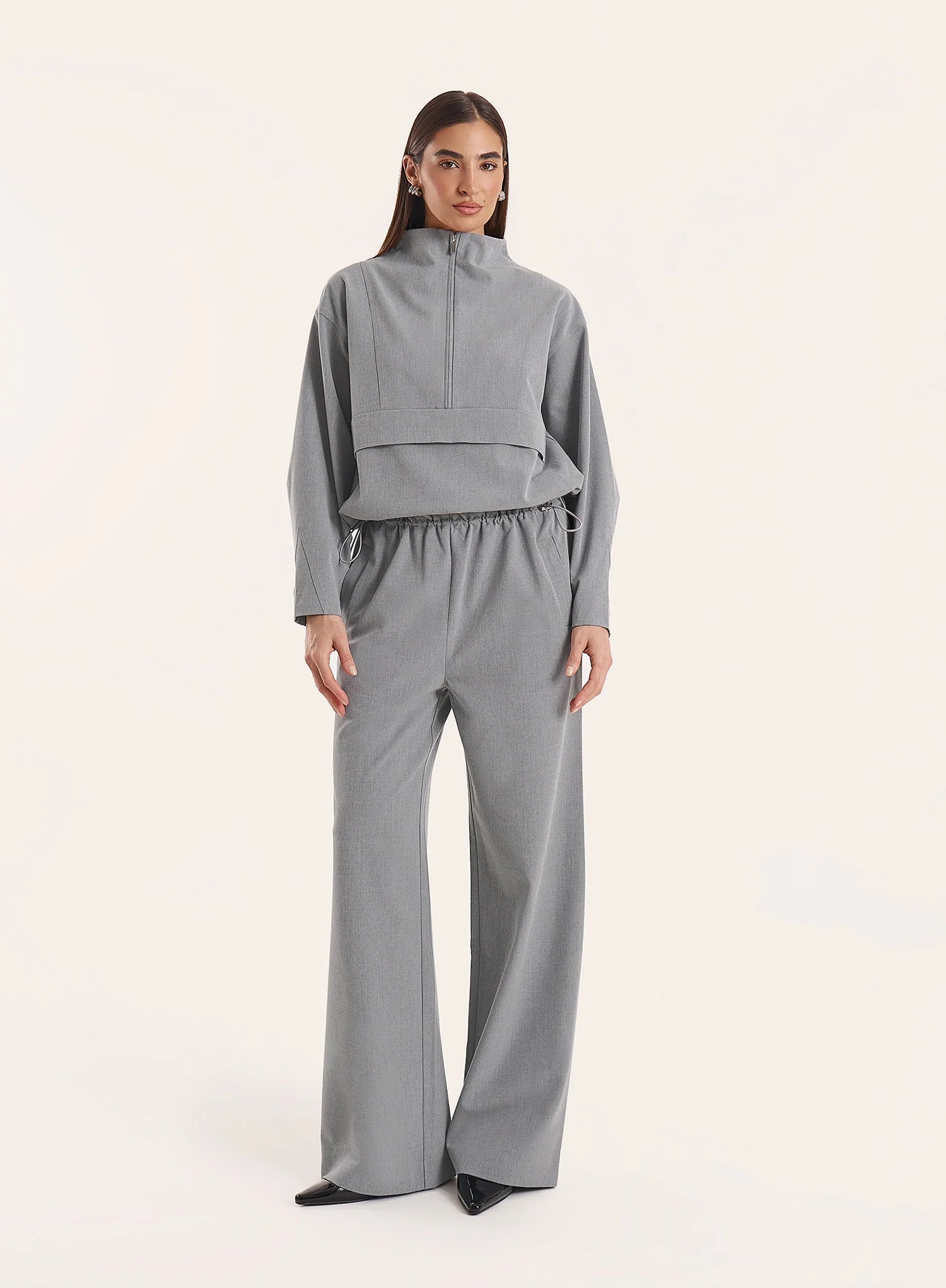 Grey Toggle Waist Trousers