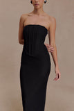 Gemma Strapless Mesh Maxi Dress Black