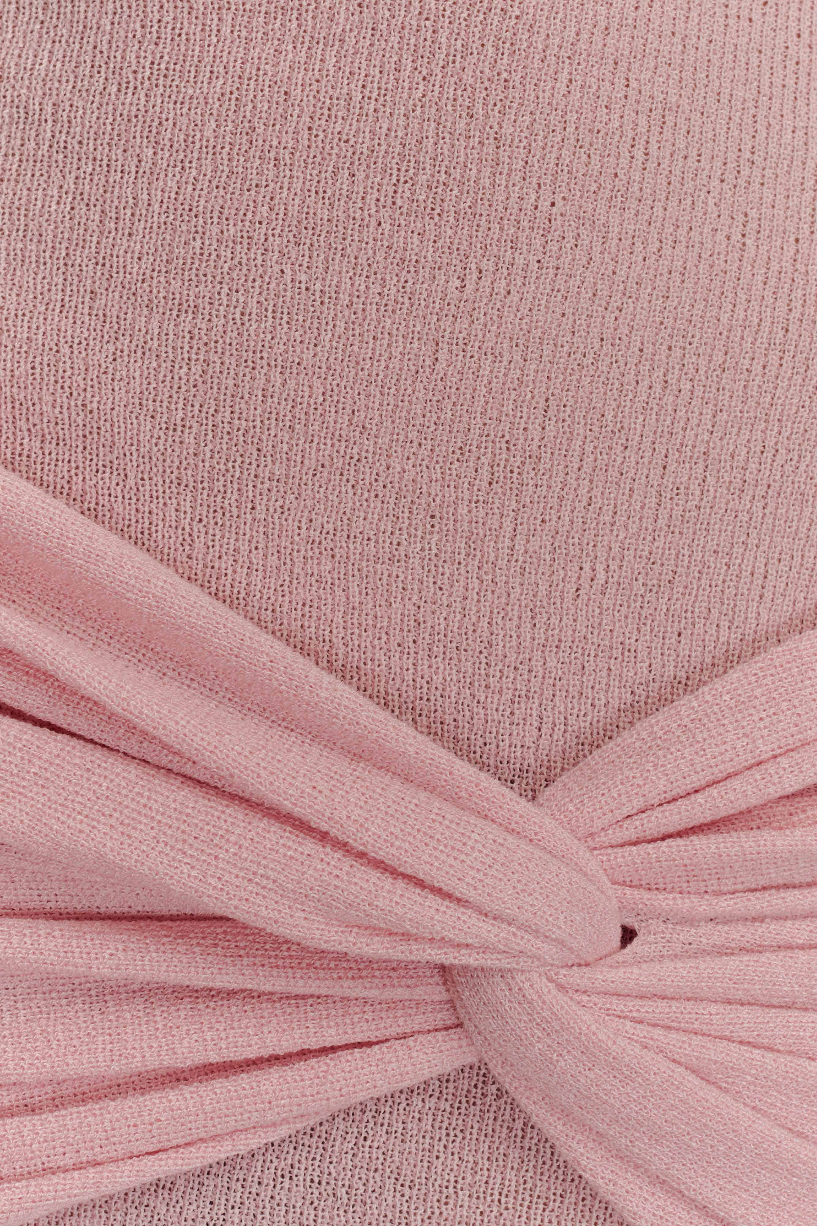 Laurie Twist Knit Mini Dress Baby Pink