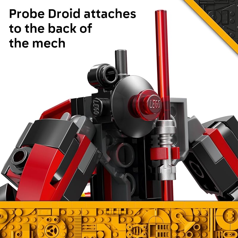 LEGO Star Wars Darth Maul Mech Kids Toy Building Toy with Pretend Play Lightsaber Birthday Gift Idea for Boys and Girls Ages 6 Collectible Decor for Fans of The Clone Wars 75411