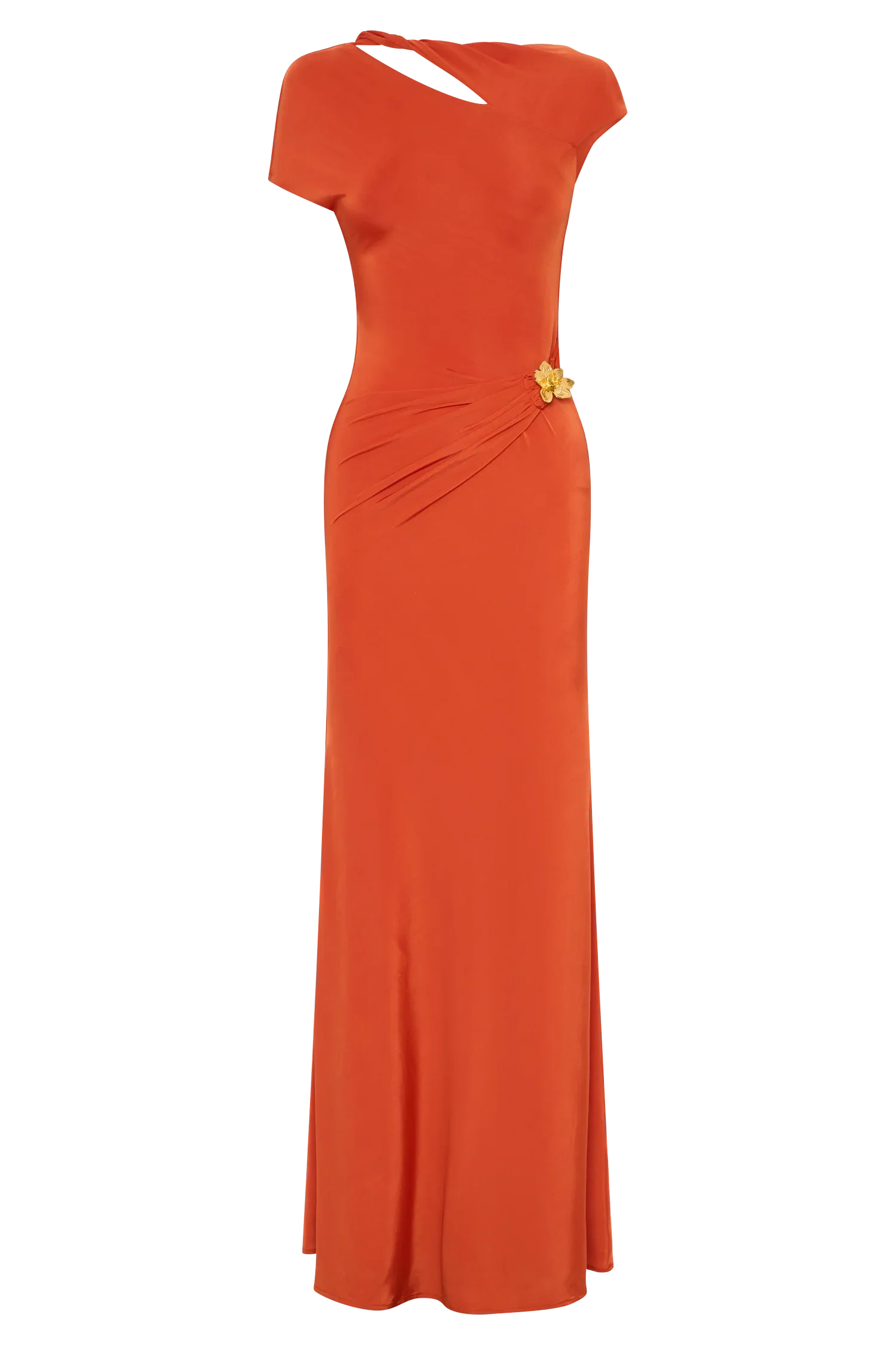 Kaida Slinky Maxi Dress With Hardware Burnt Orange