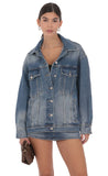 Oversized Denim Jacket in Blue