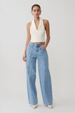 Roy Mid Rise Wide Leg Denim Jeans Classic Blue