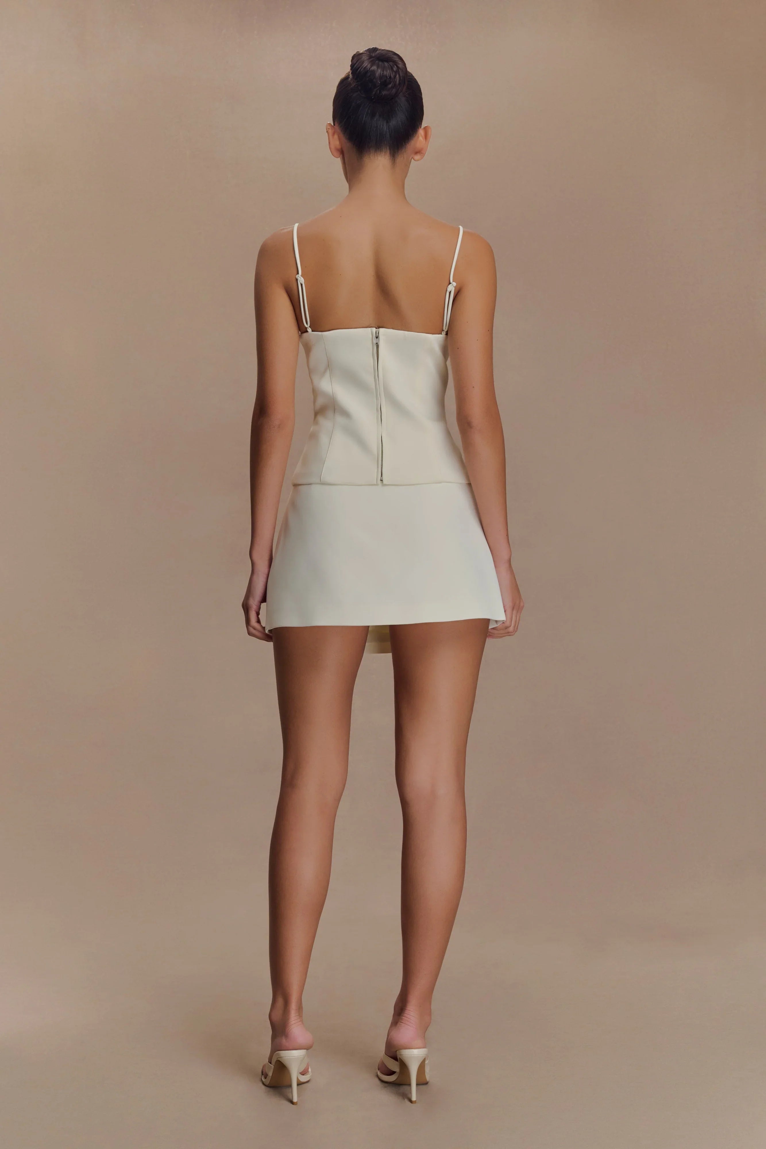 Jaime Spaghetti Strap Suiting Top Ivory