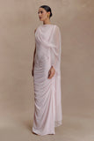 Amandine Ruched Slinky Maxi Dress Pale Pink