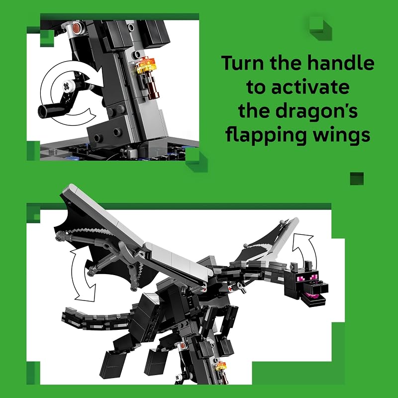 LEGO Minecraft The Ender Dragon 21595 Building Toys for Boys Girls Ages 10 Display Set for Bedroom W Stand 710 pieces Gift for Gamers