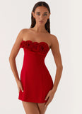 Patsie Strapless Mini Dress Red