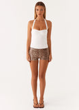 Feeling Fierce Sequin Shorts Leopard Sequin
