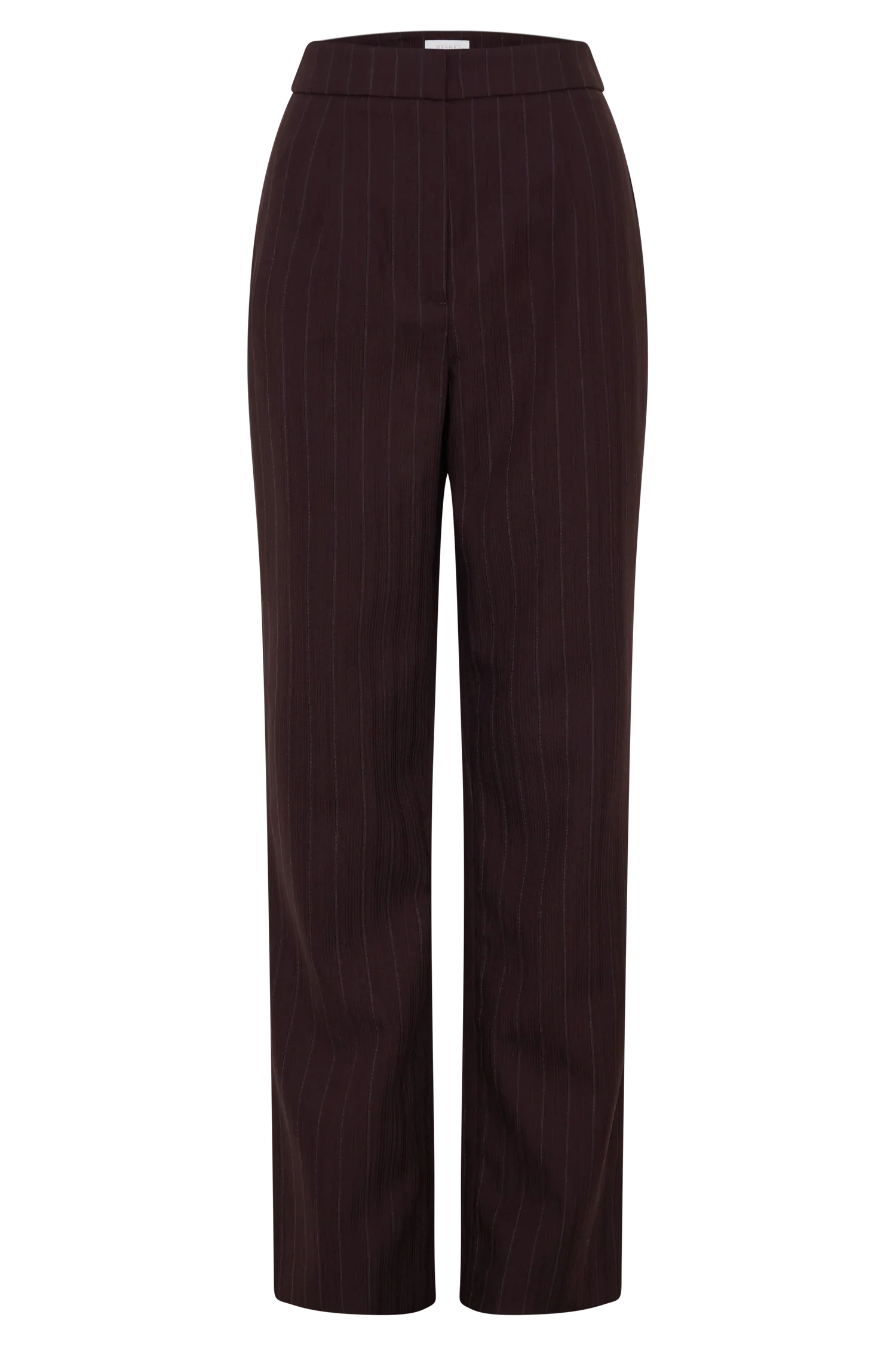 Agatha Straight Leg Suiting Pants Plum Pinstripe