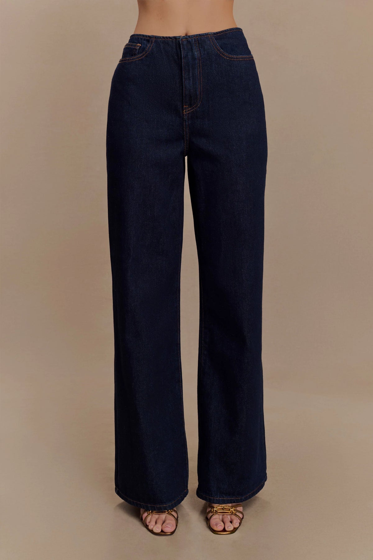 Caitlin Mid Rise Denim Jeans Indigo Blue