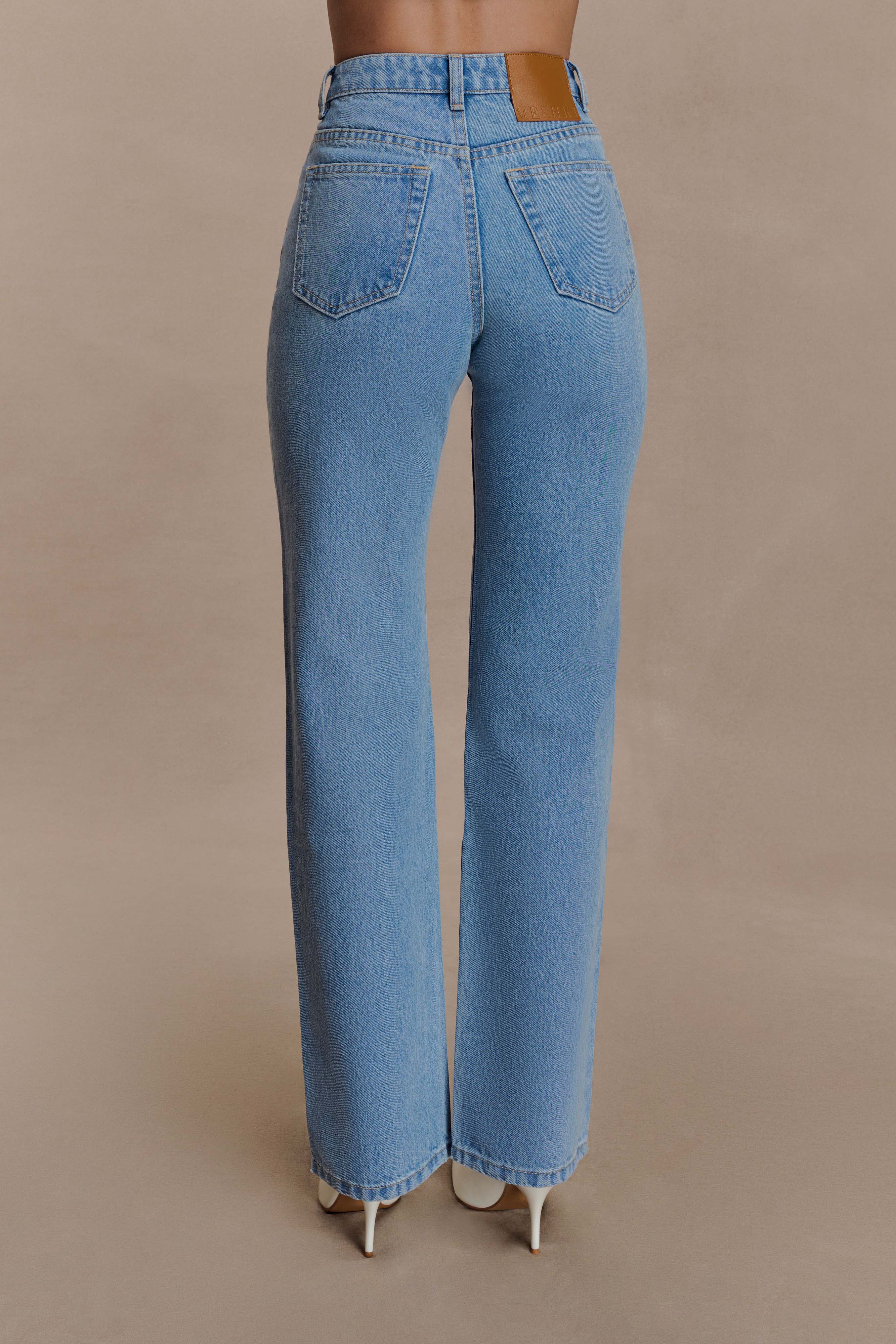 Janine High Waisted Straight Leg Jeans Classic Blue