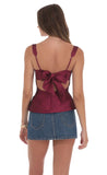 Peplum Back Bow Top in Magenta