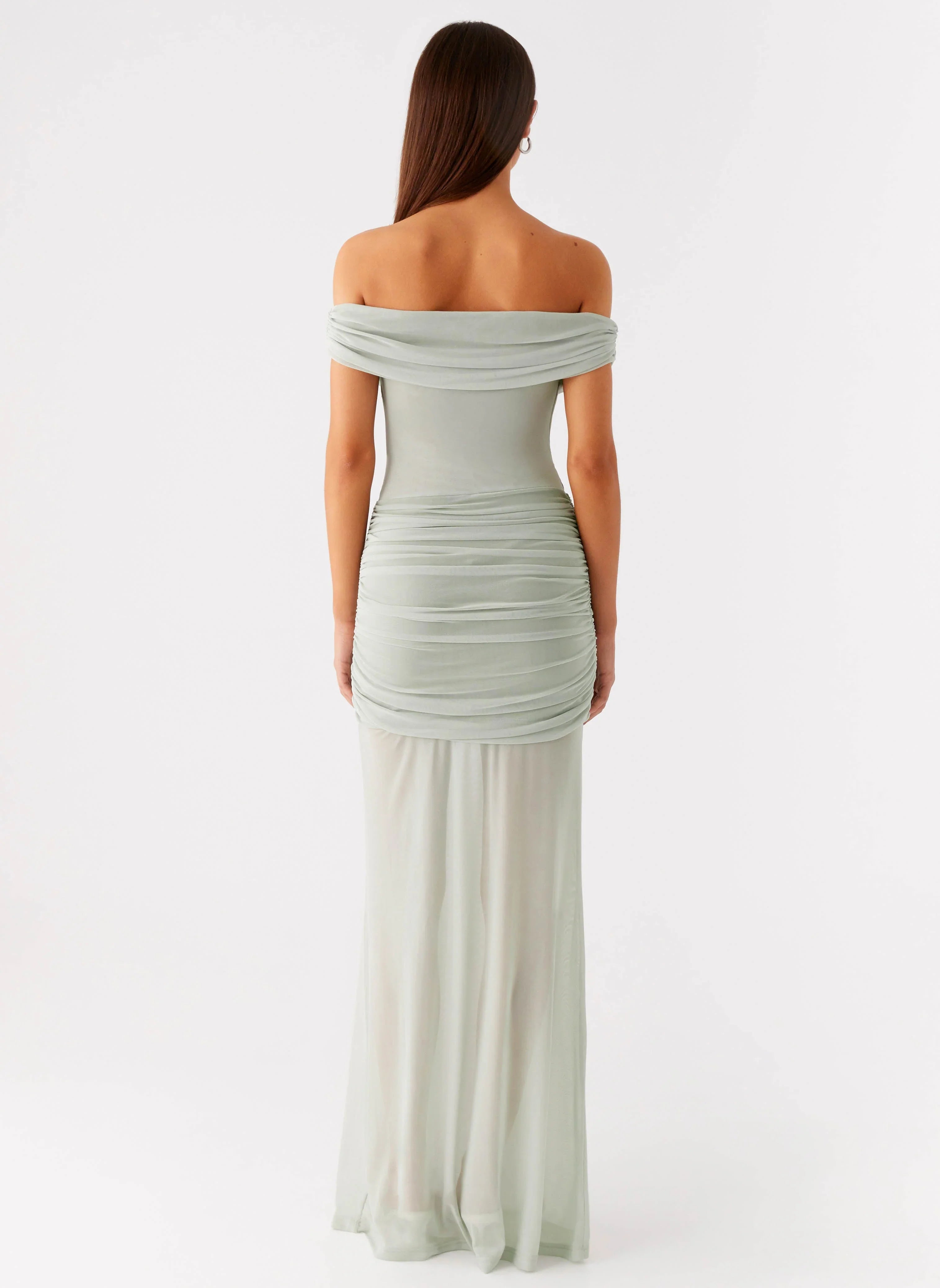 Eyllin Off Shoulder Maxi Dress Sage