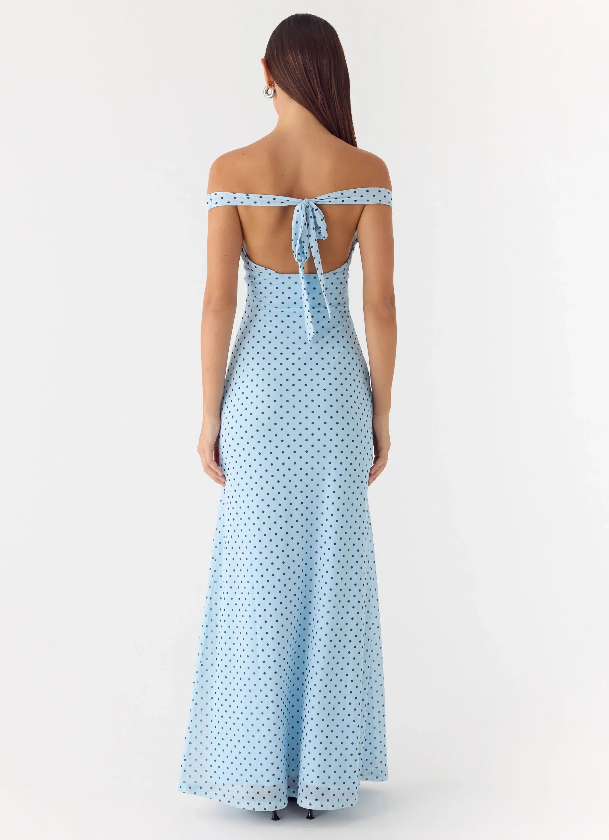 Like Me Now Maxi Dress Blue Mocha Dot