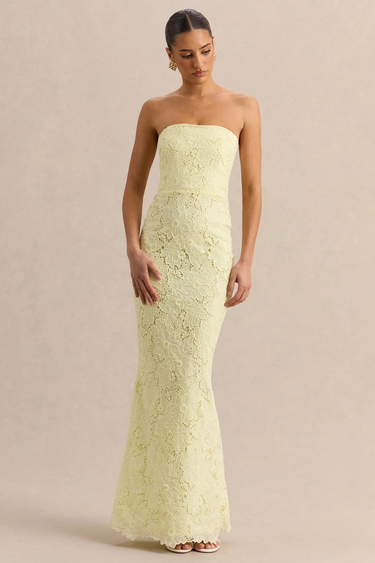 Suzie Lemon Lace Bandeau Maxi Dress
