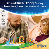 LEGO Disney Beach Fun with Lilo Stitch 43280 Building Toys for Girls Boys Ages 4 Develops Fine Motor Skills 2 Minifigures 113 pieces Gift for Birthdays