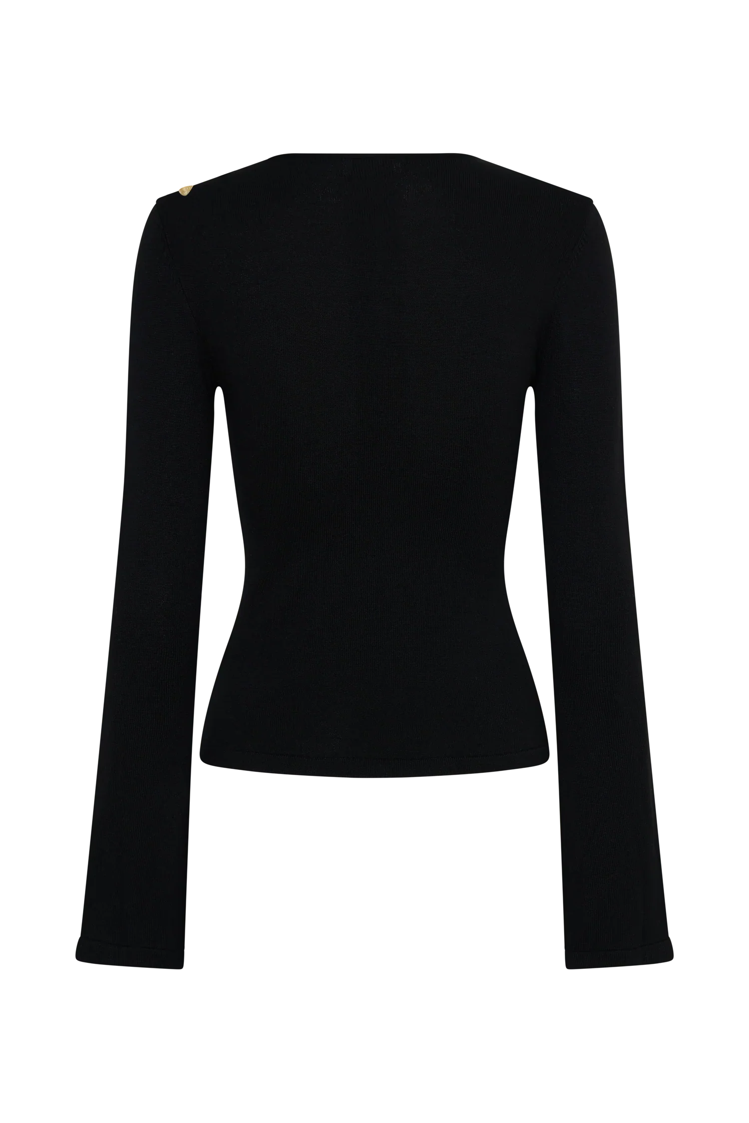 Ricky Knit Long Sleeve Longline Top Black