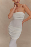 Elora Strapless Knit Maxi Dress Ivory