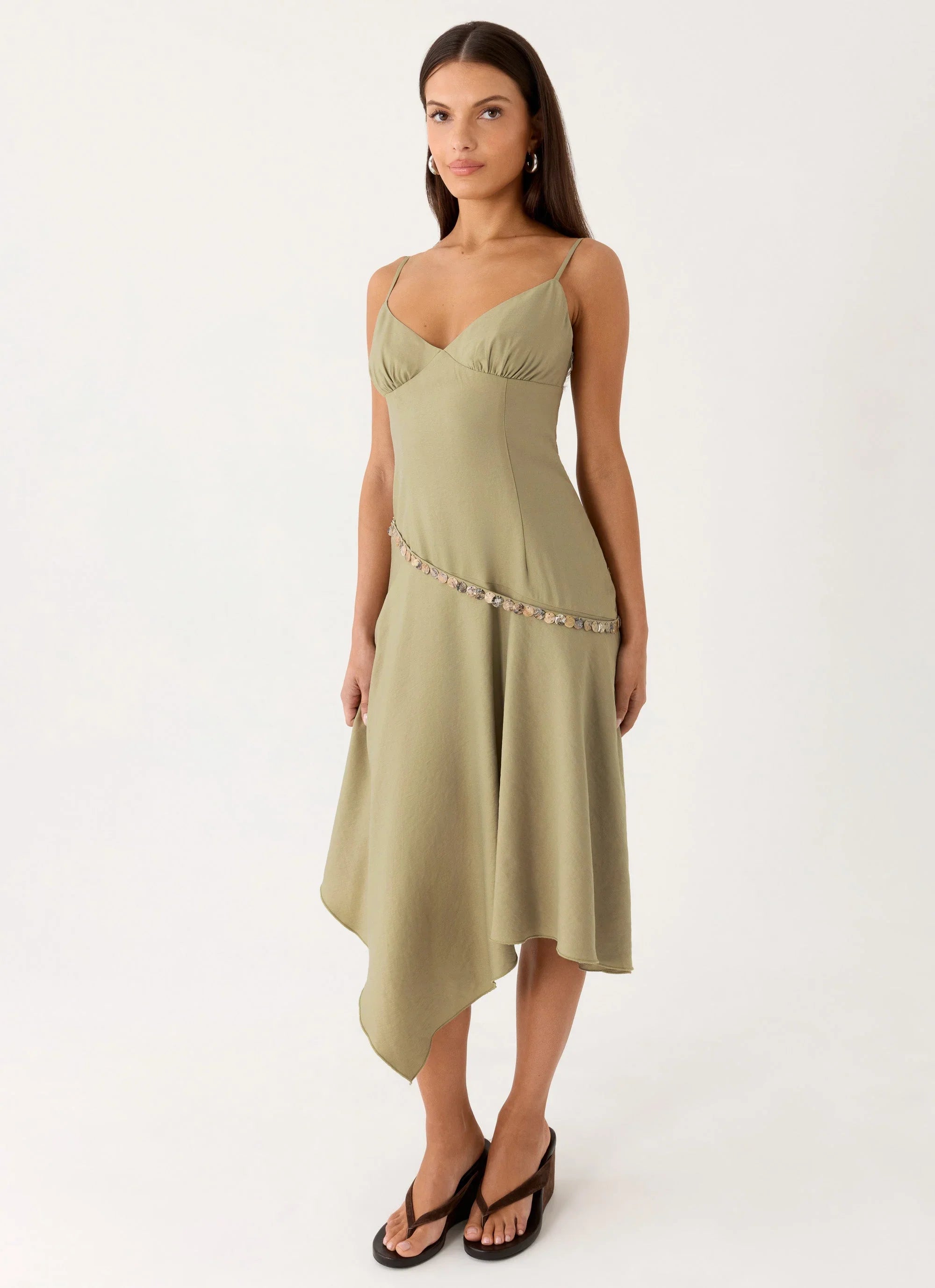 Lazure Midi Dress Pale Olive