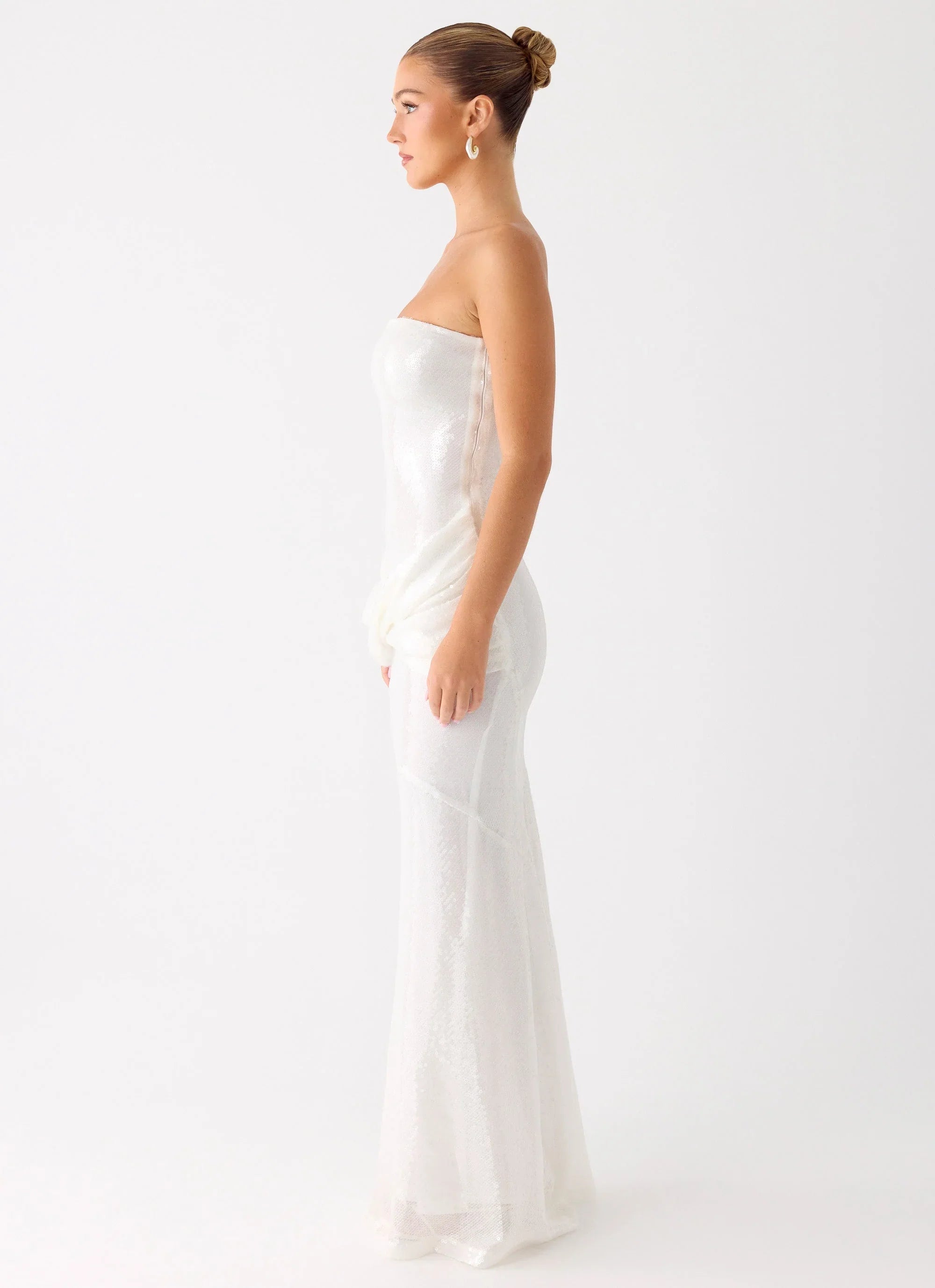 Anticipating Sequin Maxi Dress White