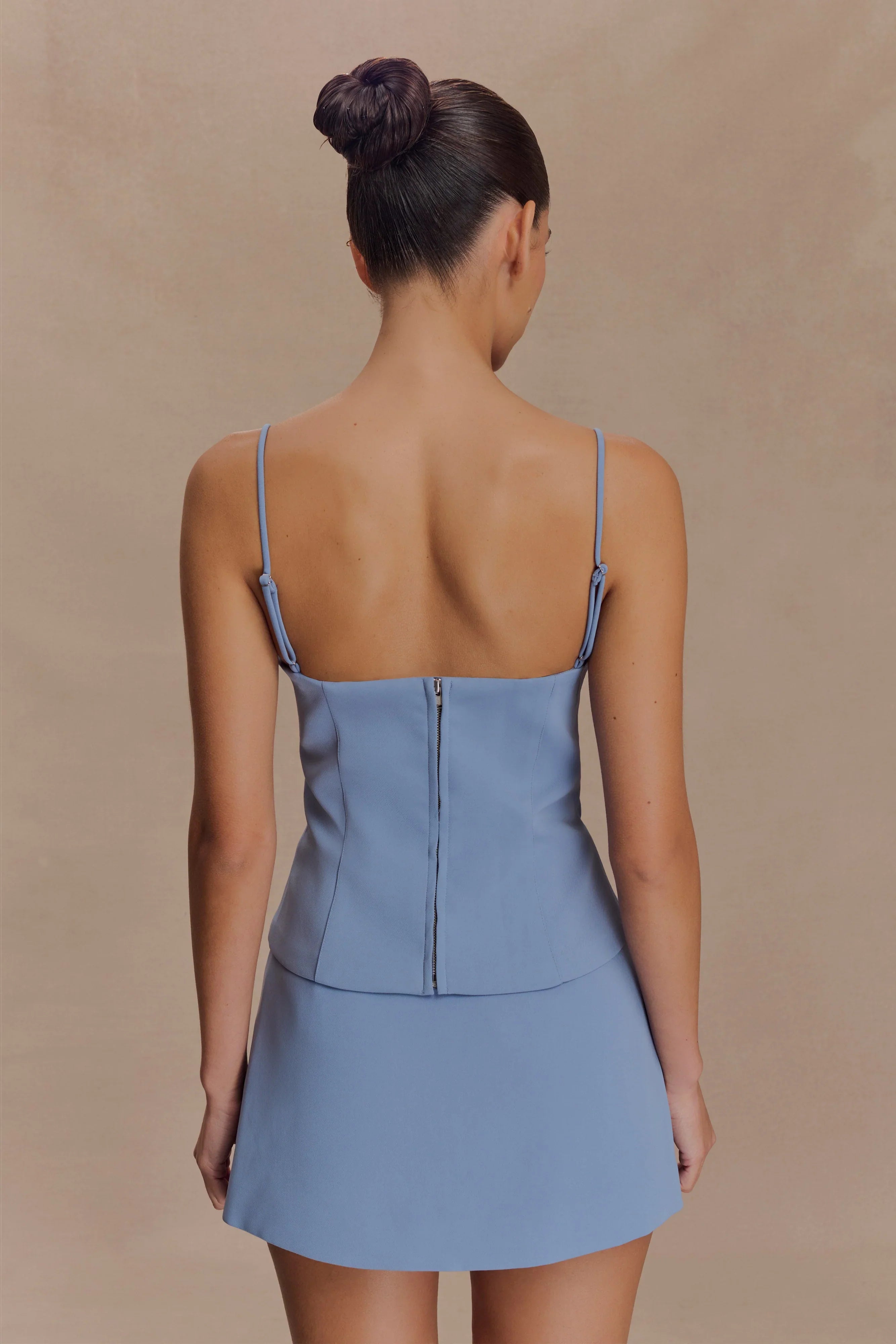 Jaime Spaghetti Strap Suiting Top Ocean Blue