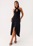Velvet Sky Midi Dress Black