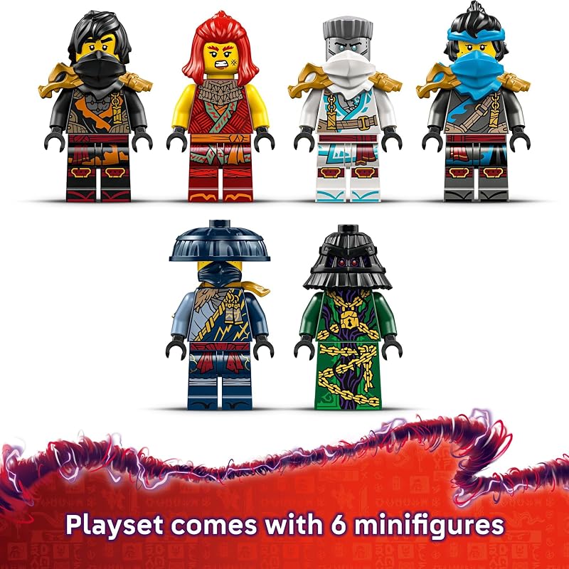 LEGO NINJAGO The Temple Bounty Building Toy Multi Level Boat W 6 Ninja Toy Minifigures for Kids Ages 14 Model Building Kit with Display Stand Dragons Rising Gift for Teen Boys Girls 71848