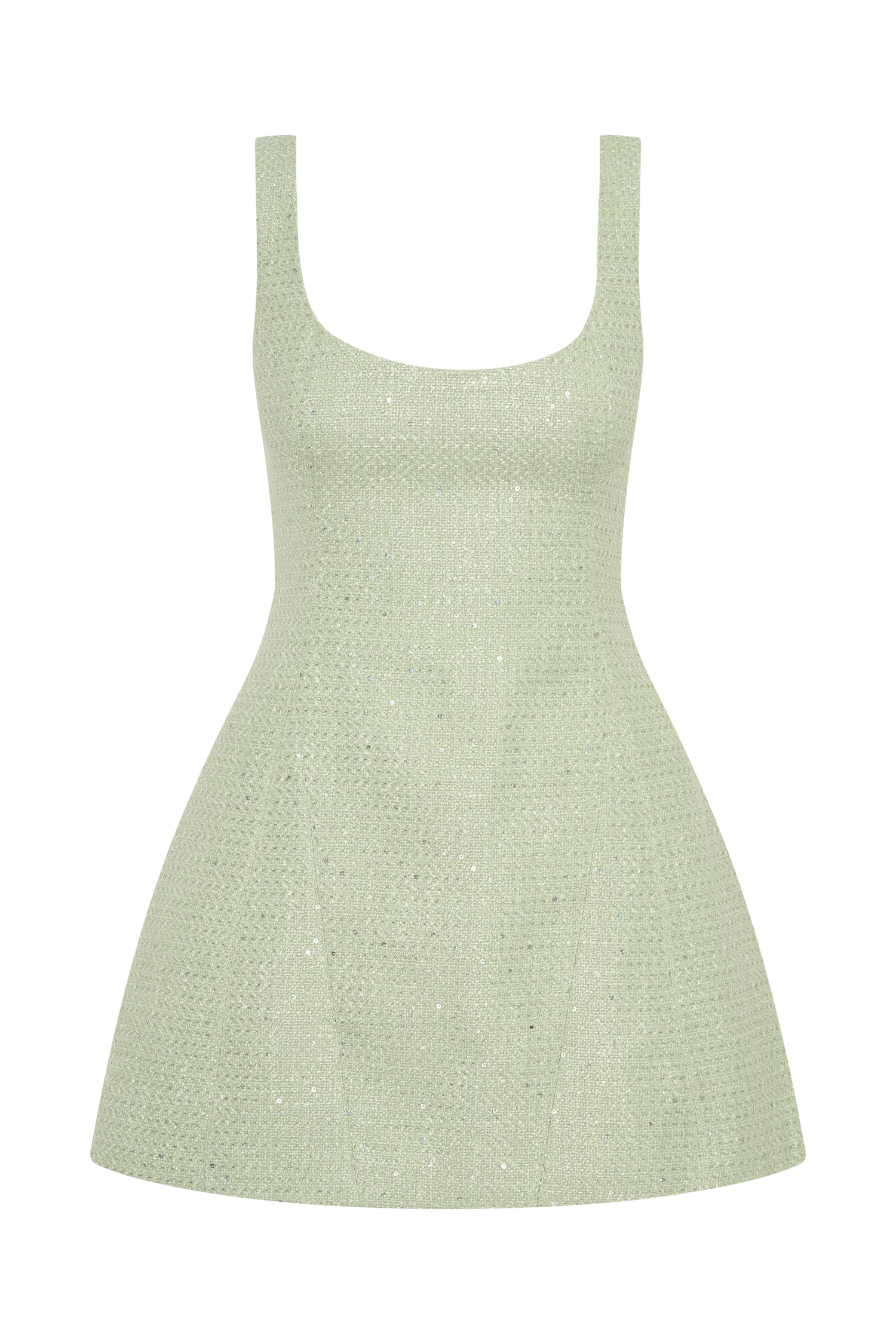 Beth Tweed Mini Dress Pastel Green