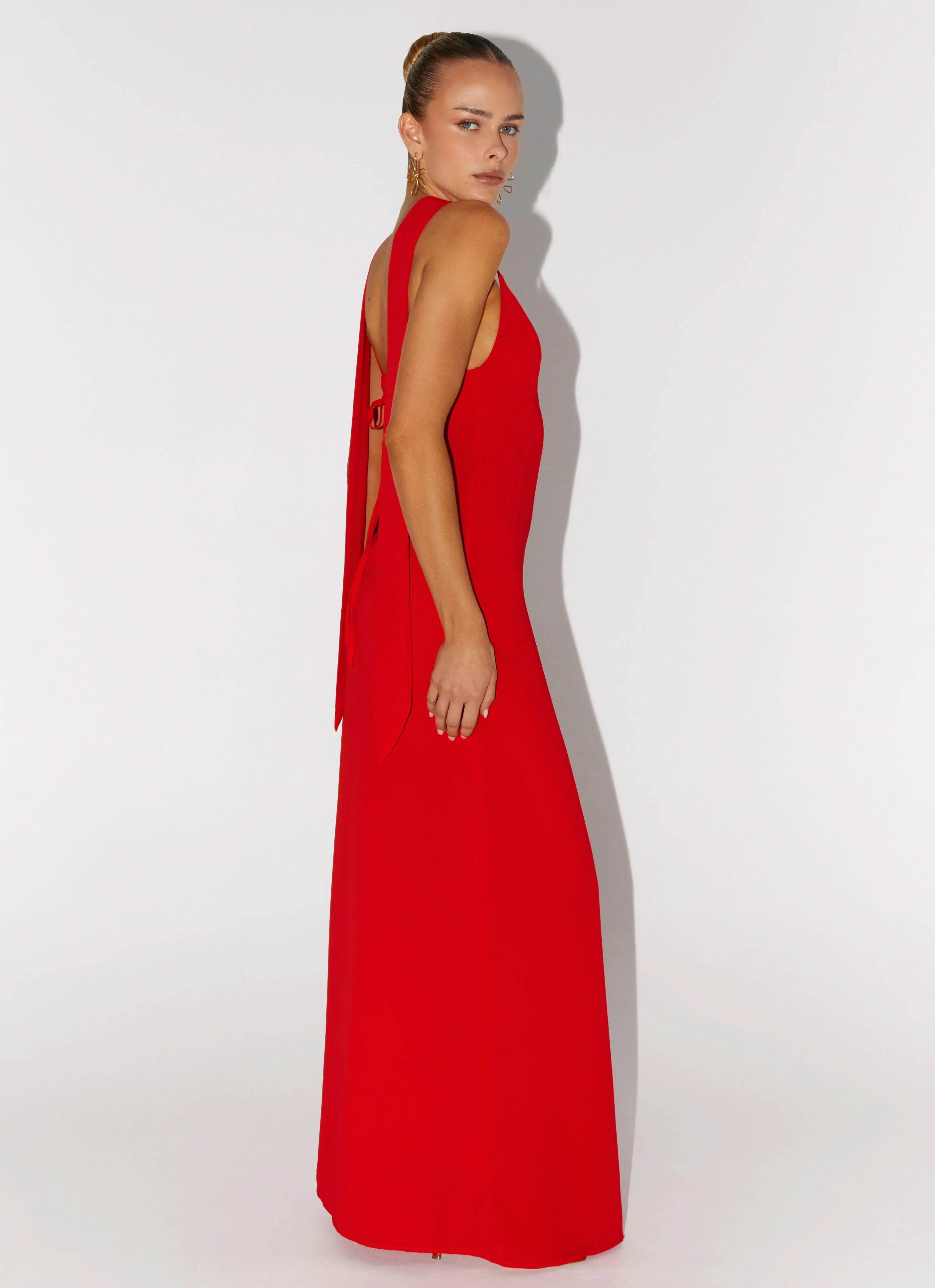 Yorke Scarf Maxi Dress Raspberry Red