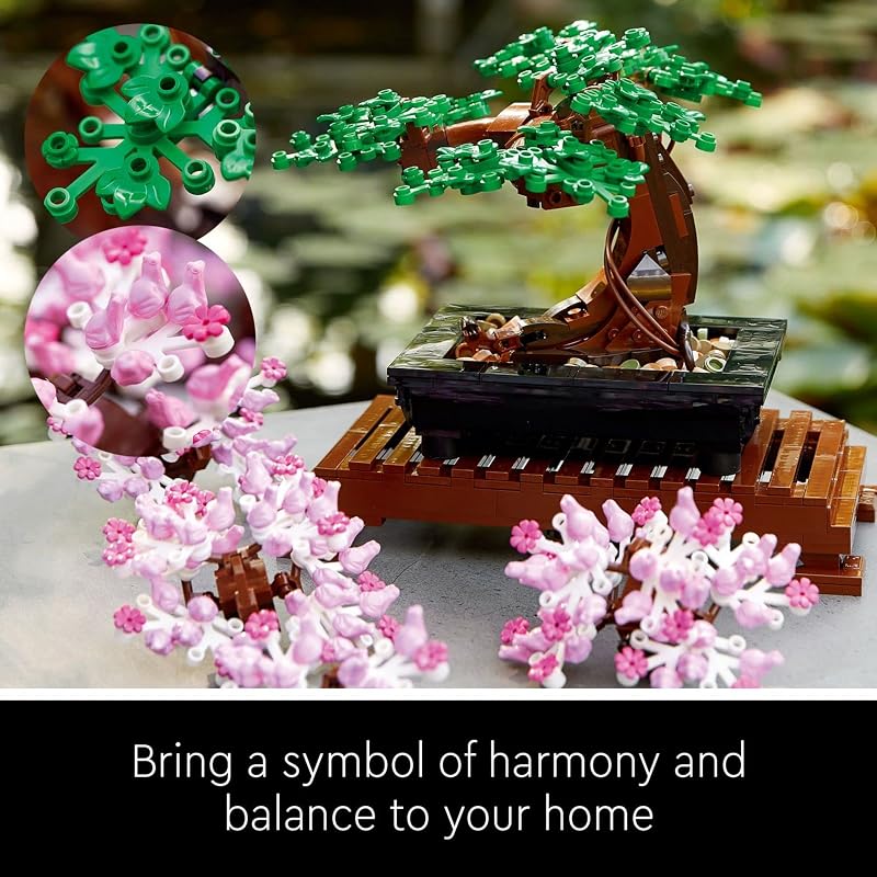 LEGO Botanicals Bonsai Tree Building Set Artificial Bonsai Tree Plants for Home Decor Adults Ages 18 Faux Fake Plants for Table Desk Office Birthday Gift for Men Women 10281