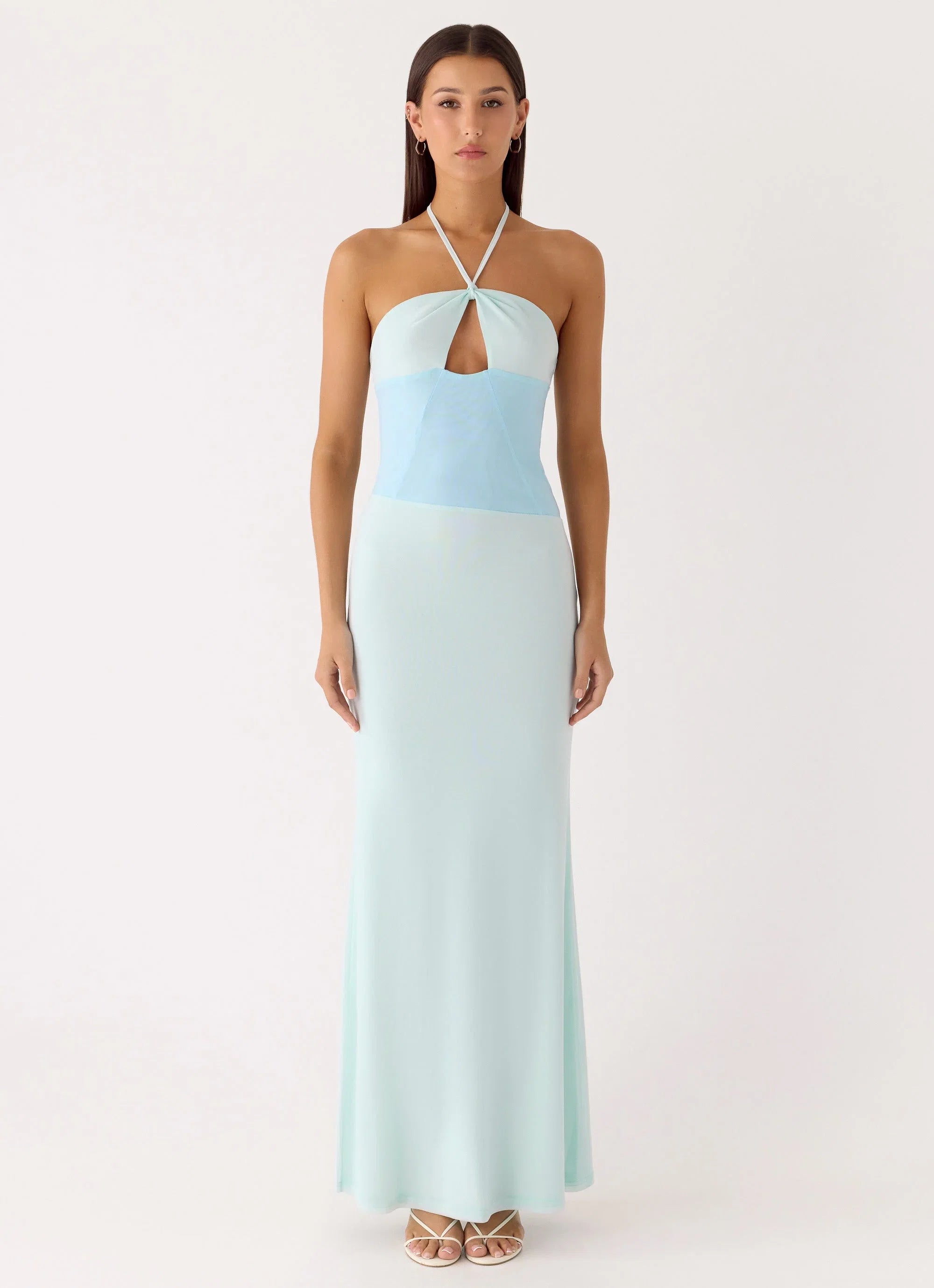 Romilly Mesh Maxi Dress Teal