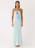 Romilly Mesh Maxi Dress Teal