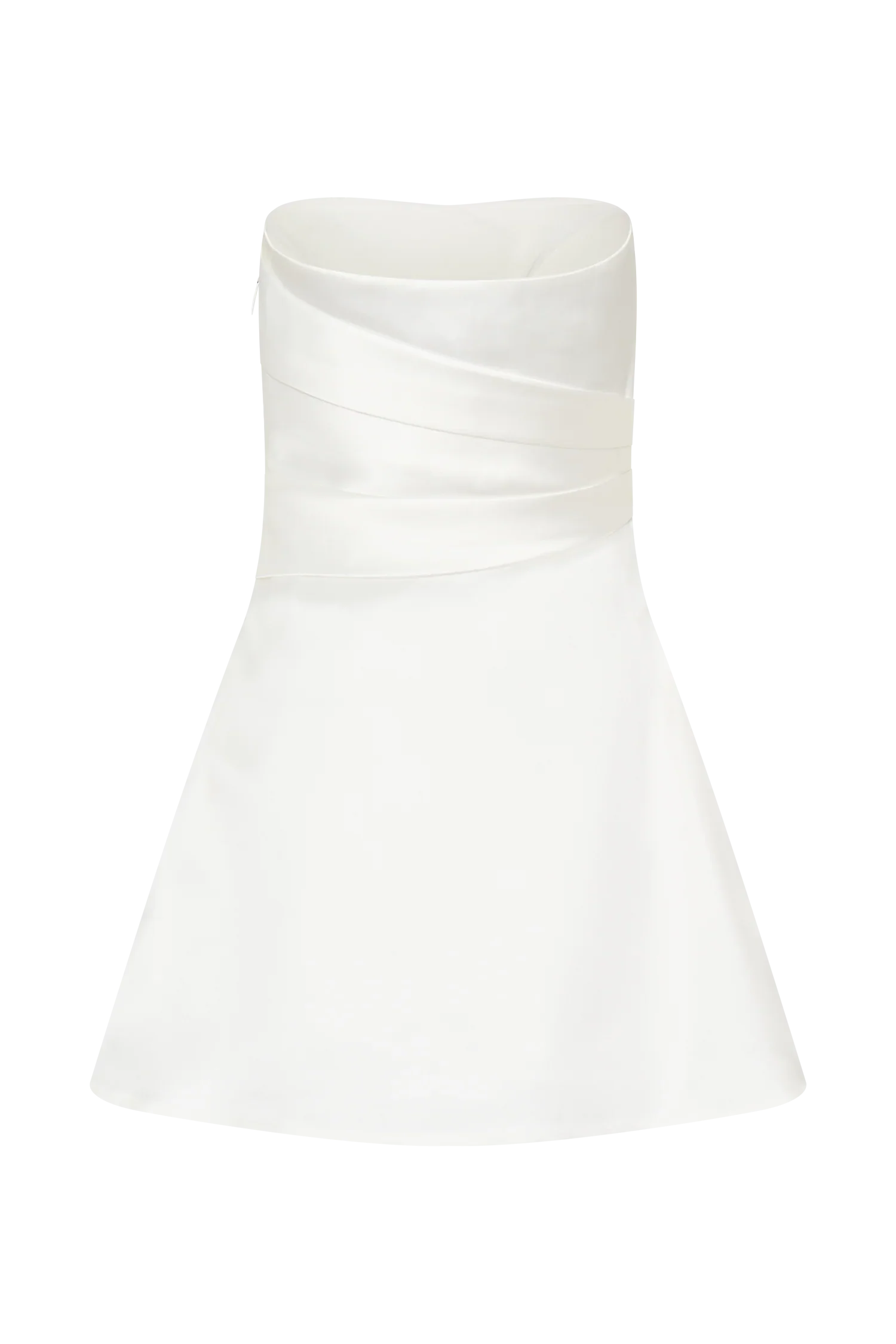Lora Strapless Satin Mini Dress White
