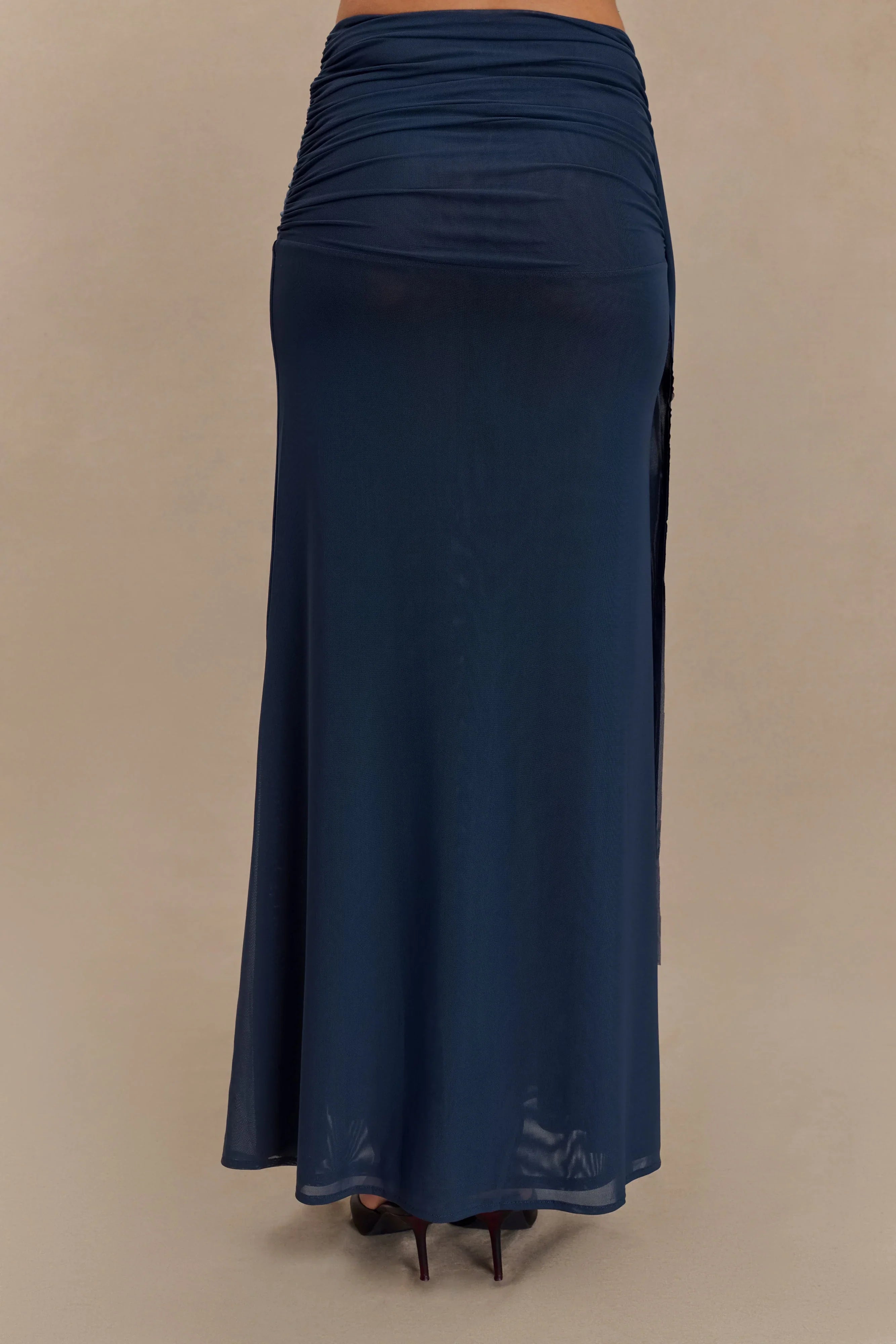 Arna Mesh Maxi Skirt Midnight Blue