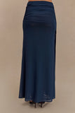 Arna Mesh Maxi Skirt Midnight Blue