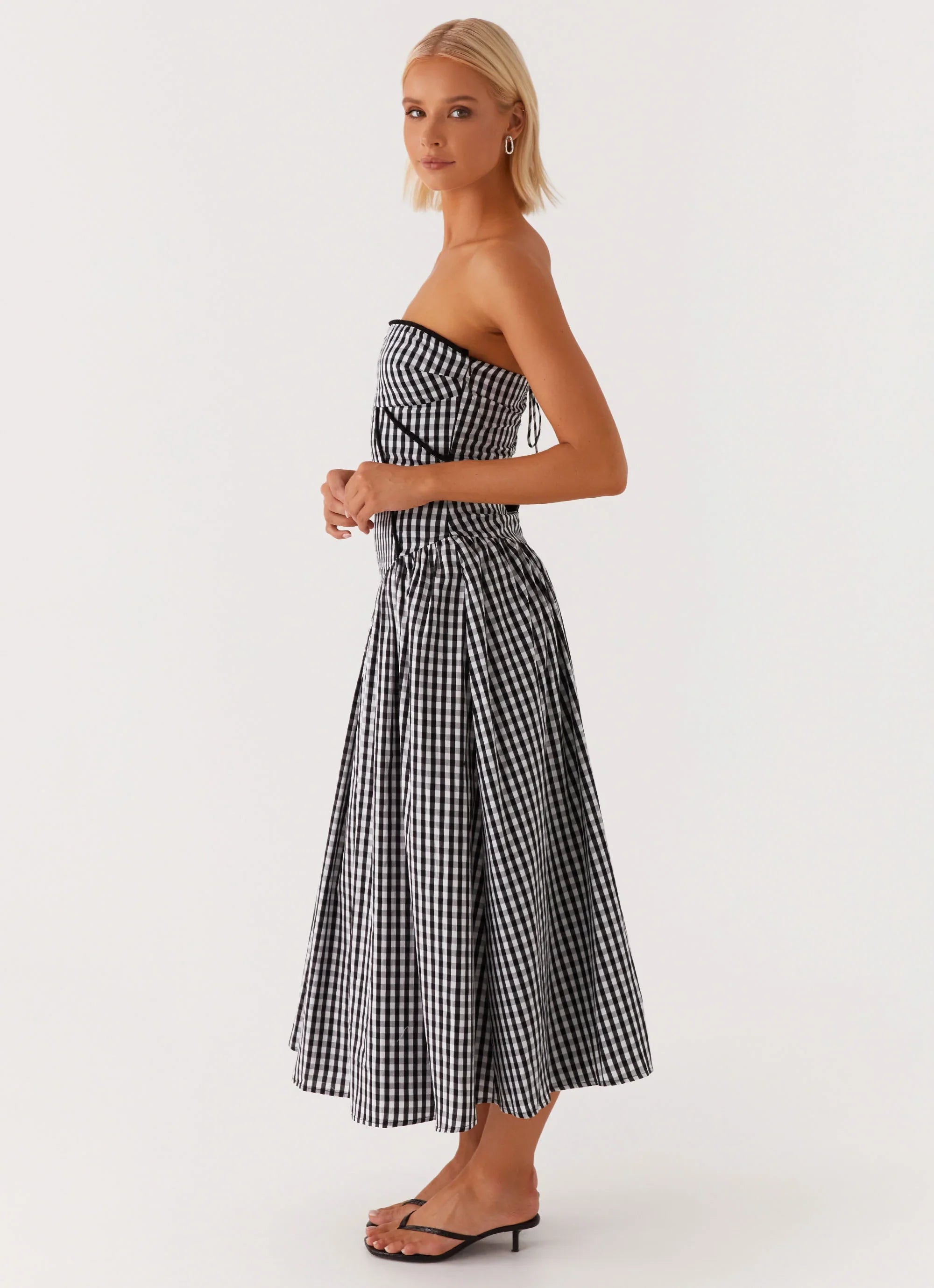 Larnie Midi Dress Black Gingam