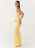 Seranella One Shoulder Maxi Dress Lemon
