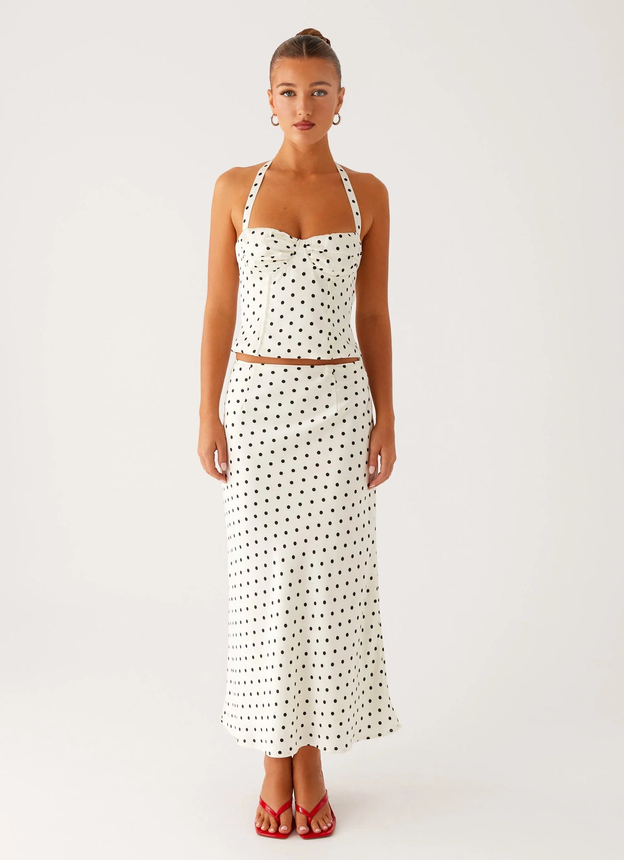 Breanne Top White Polka Dot