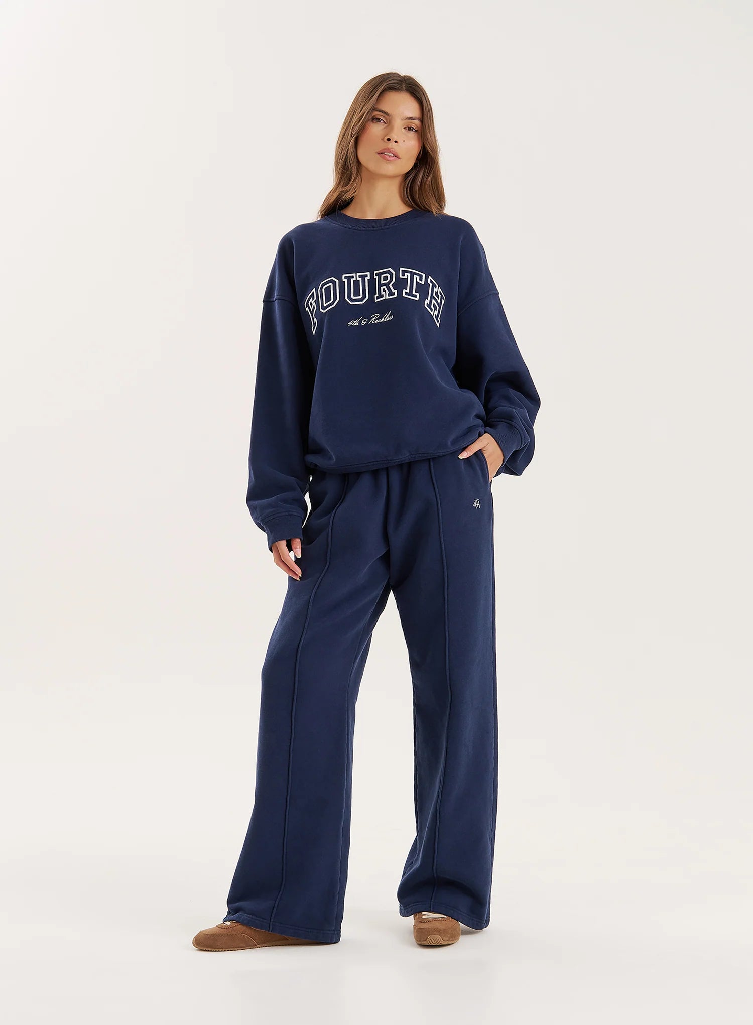 Navy Fourth Embroidered Branded Sweatshirt