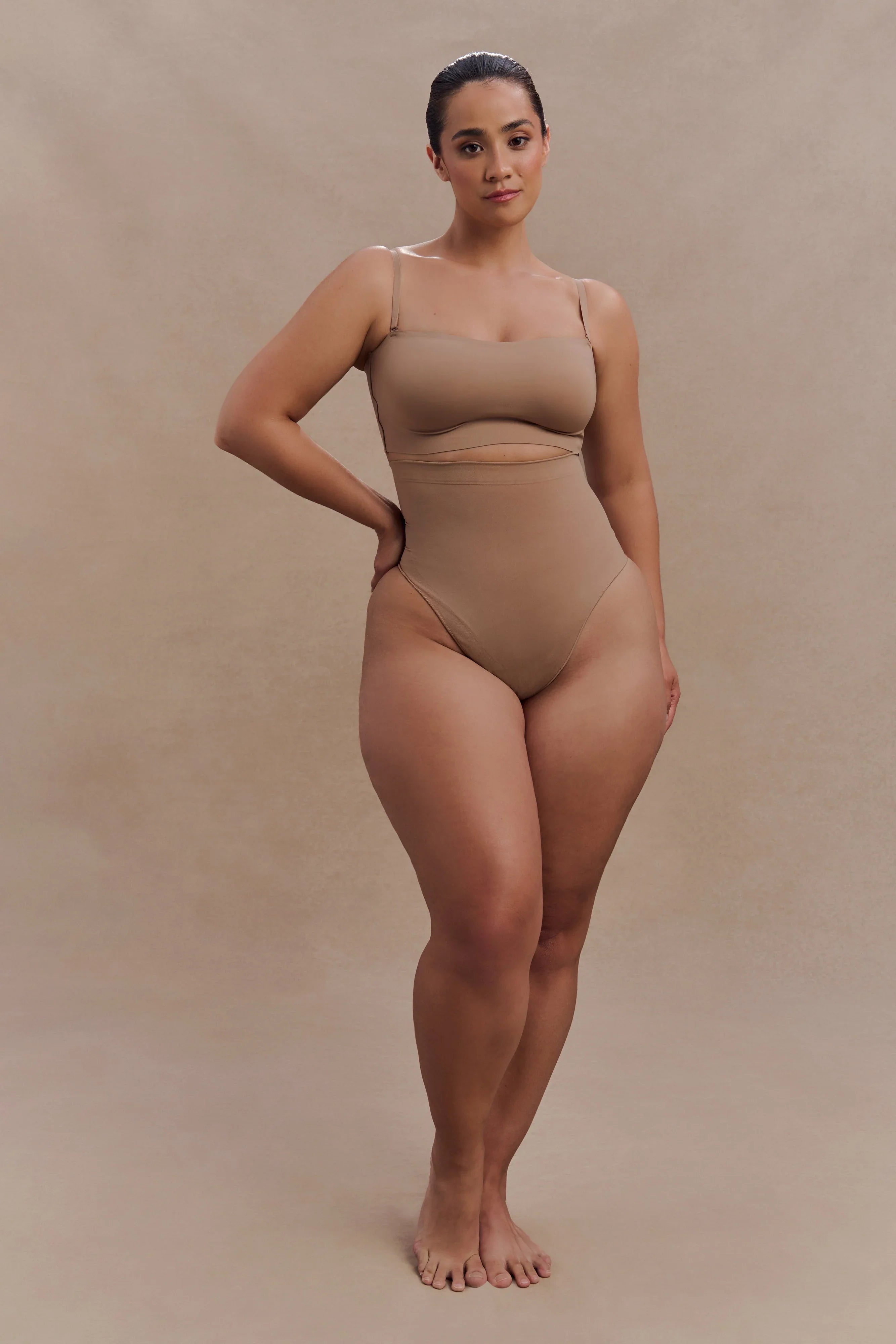 Saria High Waist Shapewear Briefs Latte
