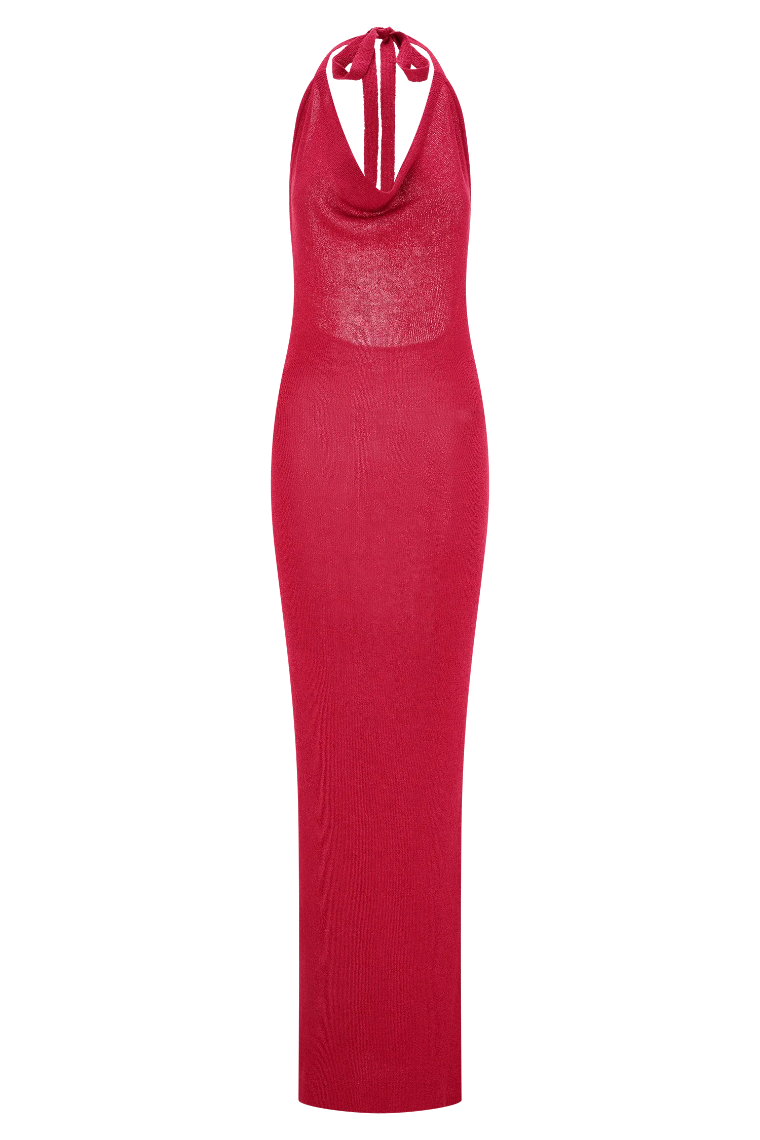 Ayella Cowl Knit Maxi Dress Raspberry