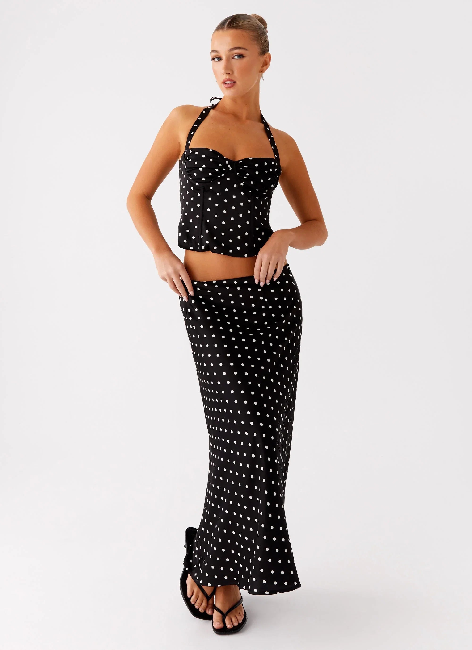 Breanne Top Black Polka Dot