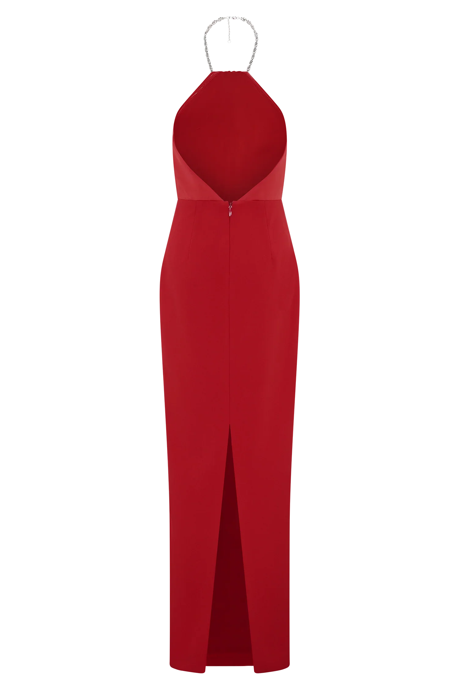 Elina Satin Necklace Maxi Dress Red